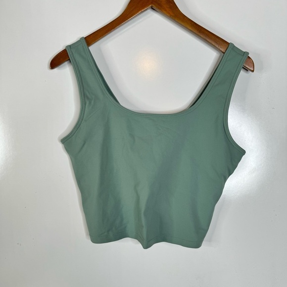 Halara U Neck Backless Crossover Barre Ballet Dance Tank Top Hedge Green Large - Picture 3 of 6